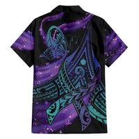 In September We Wear Teal And Purple Family Matching Off Shoulder Maxi Dress and Hawaiian Shirt Magic Ribbon Semicolon LT01 - Polynesian Pride