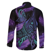 In September We Wear Teal And Purple Family Matching Off Shoulder Maxi Dress and Hawaiian Shirt Magic Ribbon Semicolon LT01 - Polynesian Pride