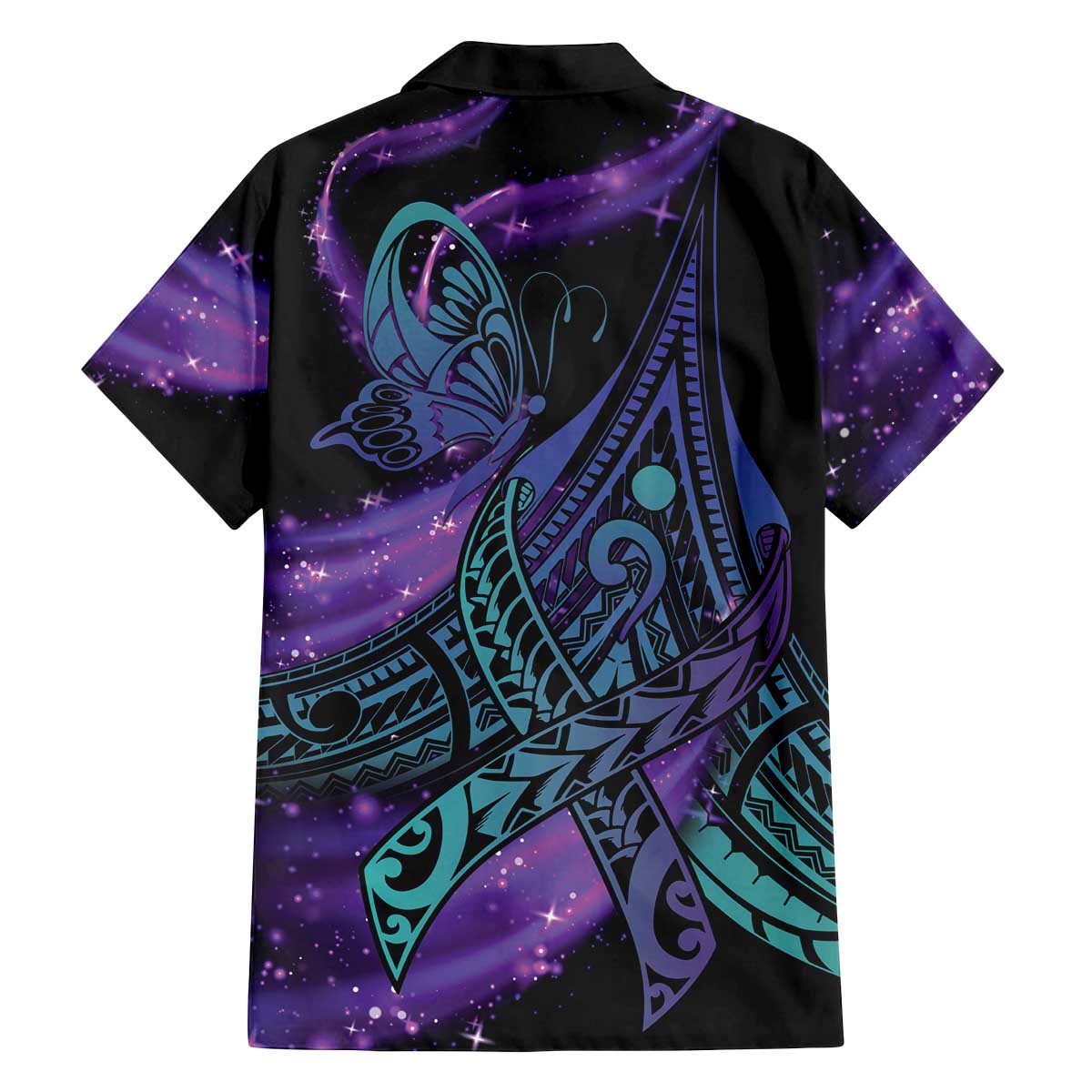 In September We Wear Teal And Purple Family Matching Off Shoulder Short Dress and Hawaiian Shirt Magic Ribbon Semicolon