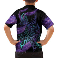 In September We Wear Teal And Purple Family Matching Tank Maxi Dress and Hawaiian Shirt Magic Ribbon Semicolon LT01 - Polynesian Pride
