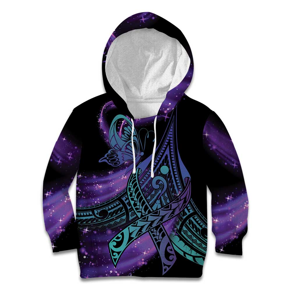 In September We Wear Teal And Purple Kid Hoodie Magic Ribbon Semicolon