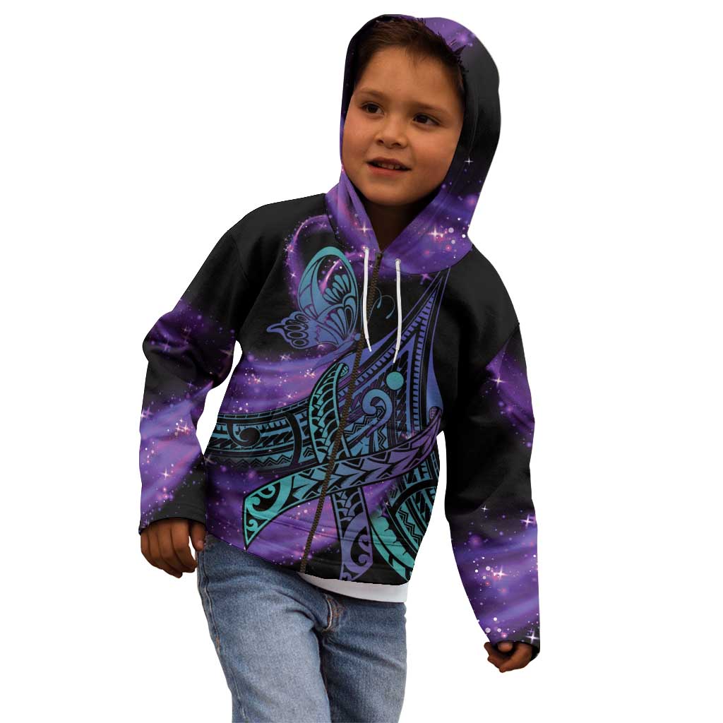 In September We Wear Teal And Purple Kid Hoodie Magic Ribbon Semicolon