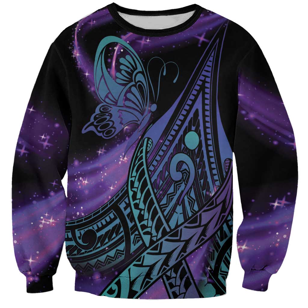 In September We Wear Teal And Purple Sweatshirt Magic Ribbon Semicolon LT01 Unisex Purple - Polynesian Pride