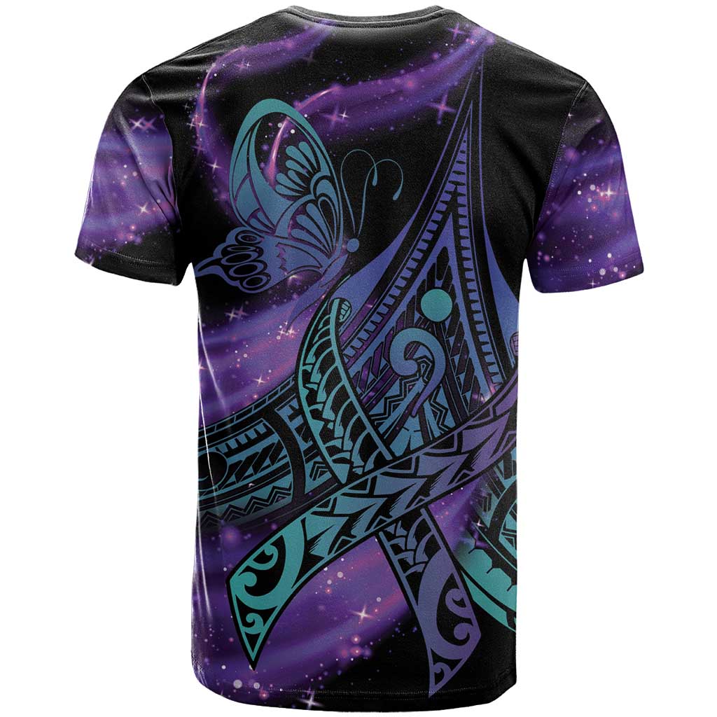 In September We Wear Teal And Purple T Shirt Magic Ribbon Semicolon LT01 - Polynesian Pride