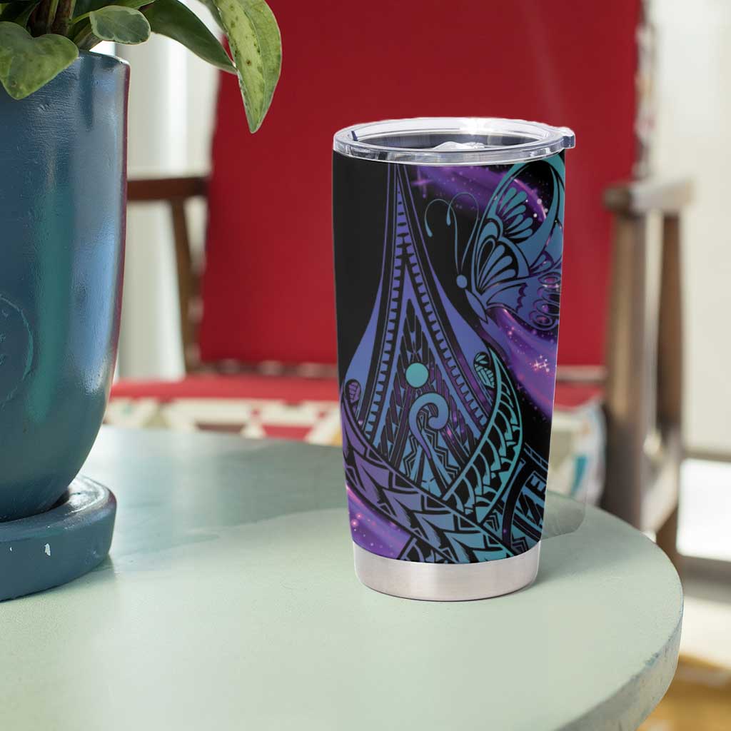 In September We Wear Teal And Purple Tumbler Cup Magic Ribbon Semicolon