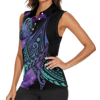In September We Wear Teal And Purple Women Sleeveless Polo Shirt Magic Ribbon Semicolon LT01 - Polynesian Pride