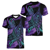 In September We Wear Teal And Purple Women V-Neck T-Shirt Magic Ribbon Semicolon LT01 - Polynesian Pride