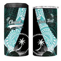 Chuuk Constitution Day 4 in 1 Can Cooler Tumbler Hibiscus Turquoise Pattern LT01 One Size: 16 oz Turquoise - Polynesian Pride