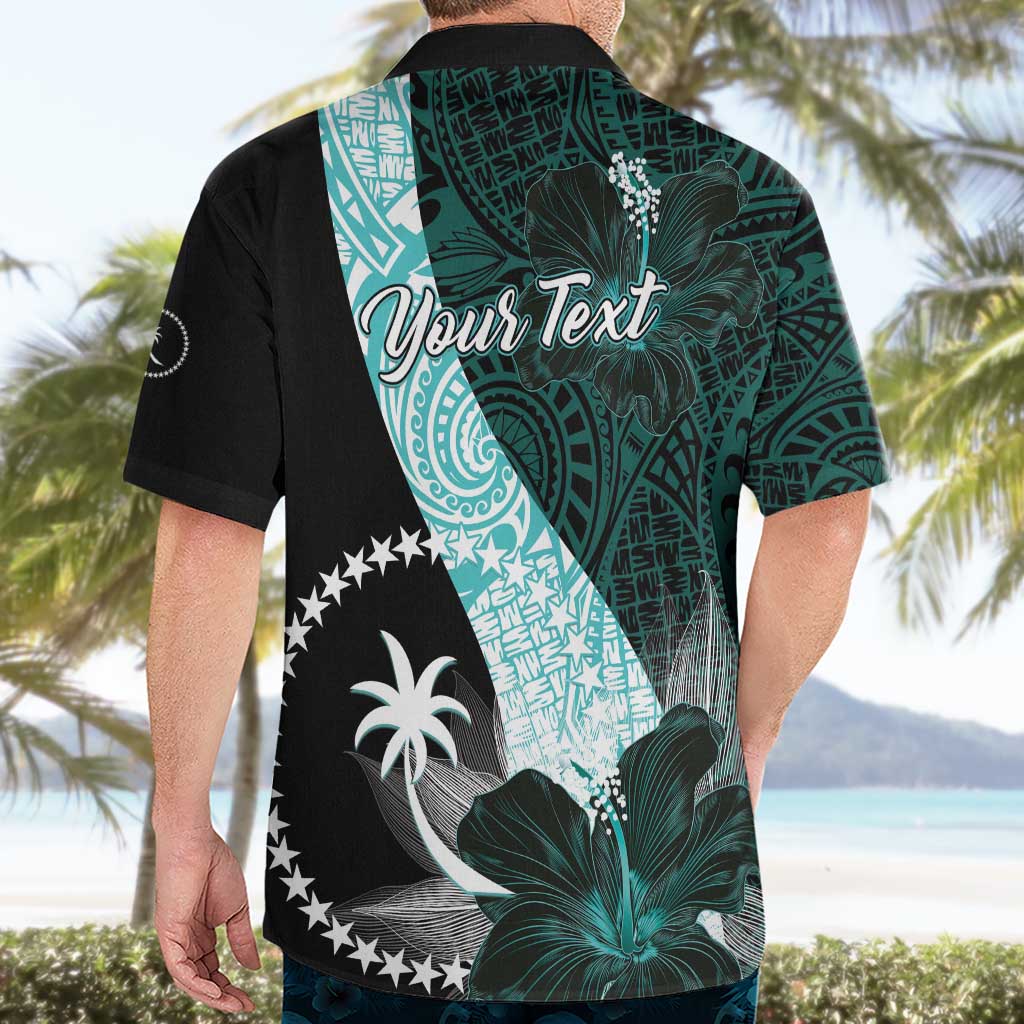 Chuuk Constitution Day Hawaiian Shirt Hibiscus Turquoise Pattern