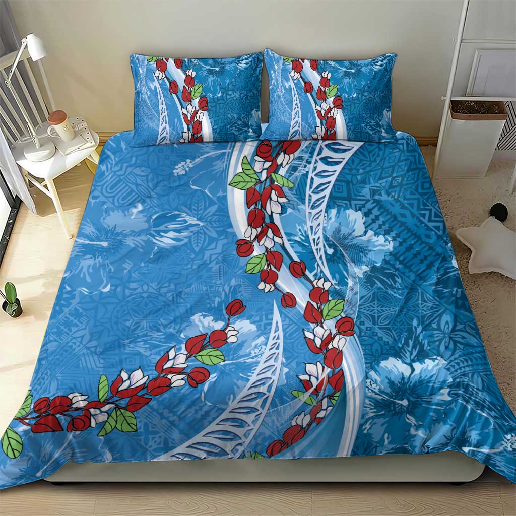 Fiji Tagimaucia Floral Bedding Set Tapa Pattern