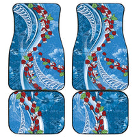 Fiji Tagimaucia Floral Car Mats Tapa Pattern