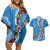 Fiji Tagimaucia Floral Couples Matching Off Shoulder Short Dress and Hawaiian Shirt Tapa Pattern