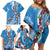 Fiji Tagimaucia Floral Family Matching Off Shoulder Short Dress and Hawaiian Shirt Tapa Pattern