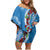 Fiji Tagimaucia Floral Family Matching Off Shoulder Short Dress and Hawaiian Shirt Tapa Pattern