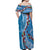 Fiji Tagimaucia Floral Off Shoulder Maxi Dress Tapa Pattern