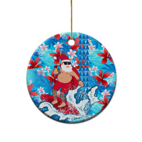 Hawaii Christmas Ceramic Ornament Santa Claus Surfing Kakau Tropical Style LT01 - Polynesian Pride