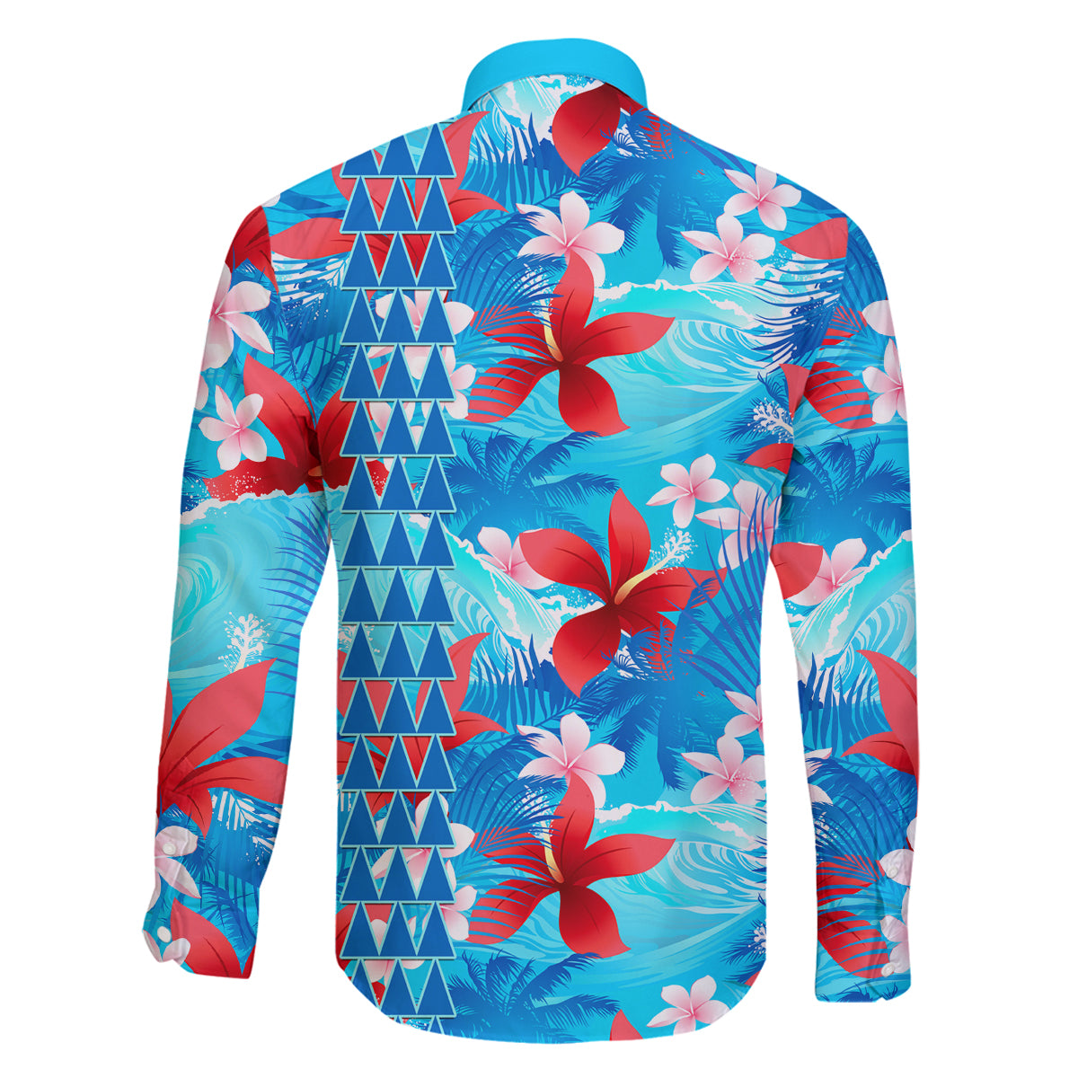 Hawaii Christmas Family Matching Puletasi Dress and Hawaiian Shirt Santa Claus Surfing Kakau Tropical Style LT01 - Polynesian Pride
