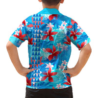 Hawaii Christmas Kid Hawaiian Shirt Santa Claus Surfing Kakau Tropical Style LT01 - Polynesian Pride