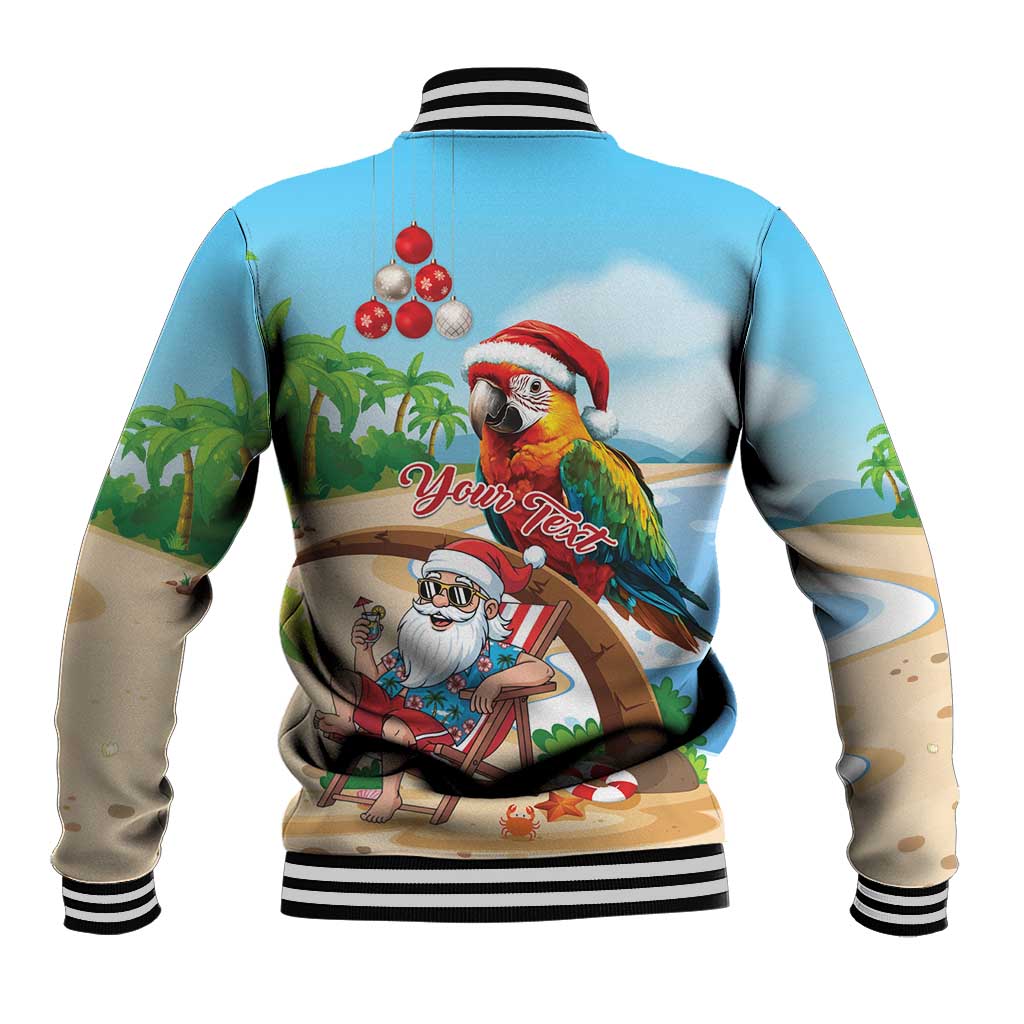 Personalized Hawaii Santa Parrot Christmas Baseball Jacket Summer Vibe LT01 - Polynesian Pride
