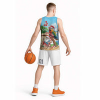 Personalized Hawaii Santa Parrot Christmas Basketball Jersey Summer Vibe LT01 - Polynesian Pride