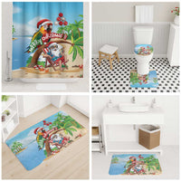Hawaii Santa Parrot Christmas Bathroom Set Summer Vibe - Polynesian Pride