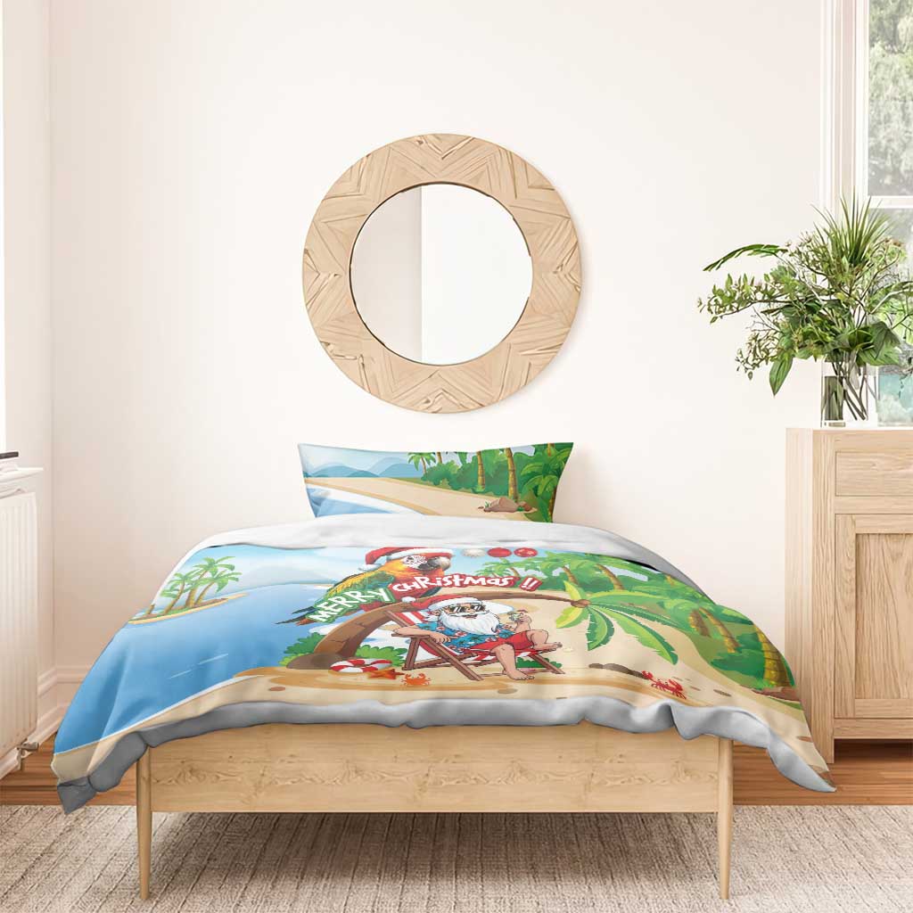 Hawaii Santa Parrot Christmas Bedding Set Summer Vibe - Polynesian Pride