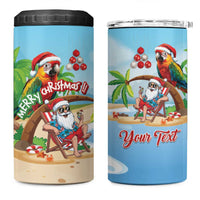 Personalized Hawaii Santa Parrot Christmas 4 in 1 Can Cooler Tumbler Summer Vibe LT01 One Size: 16 oz Blue - Polynesian Pride
