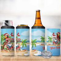 Personalized Hawaii Santa Parrot Christmas 4 in 1 Can Cooler Tumbler Summer Vibe LT01 - Polynesian Pride