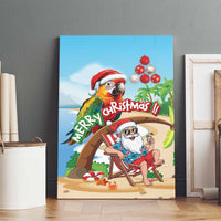 Hawaii Santa Parrot Christmas Canvas Wall Art Summer Vibe - Polynesian Pride