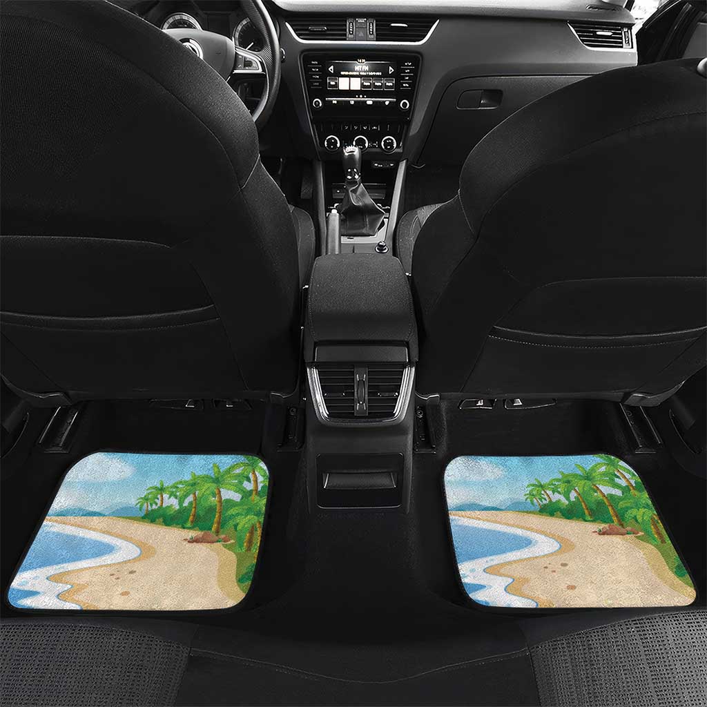 Personalized Hawaii Santa Parrot Christmas Car Mats Summer Vibe - Polynesian Pride