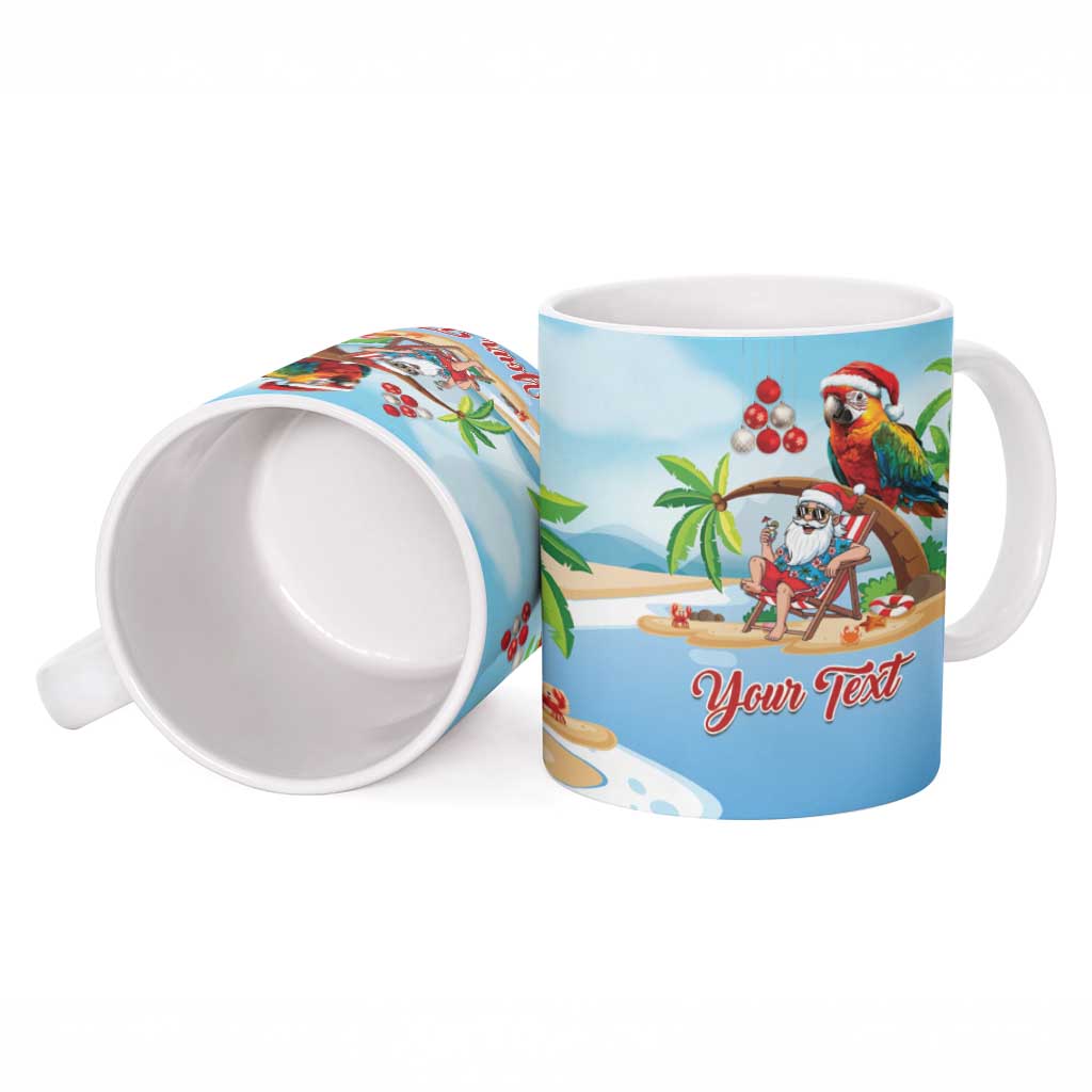 Personalized Hawaii Santa Parrot Christmas Ceramic Mug Summer Vibe LT01 - Polynesian Pride