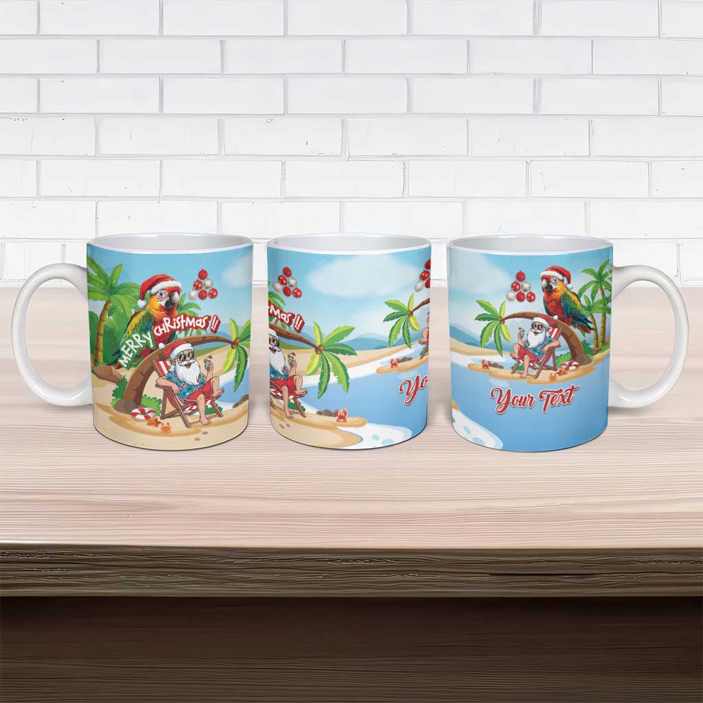 Personalized Hawaii Santa Parrot Christmas Ceramic Mug Summer Vibe LT01 - Polynesian Pride