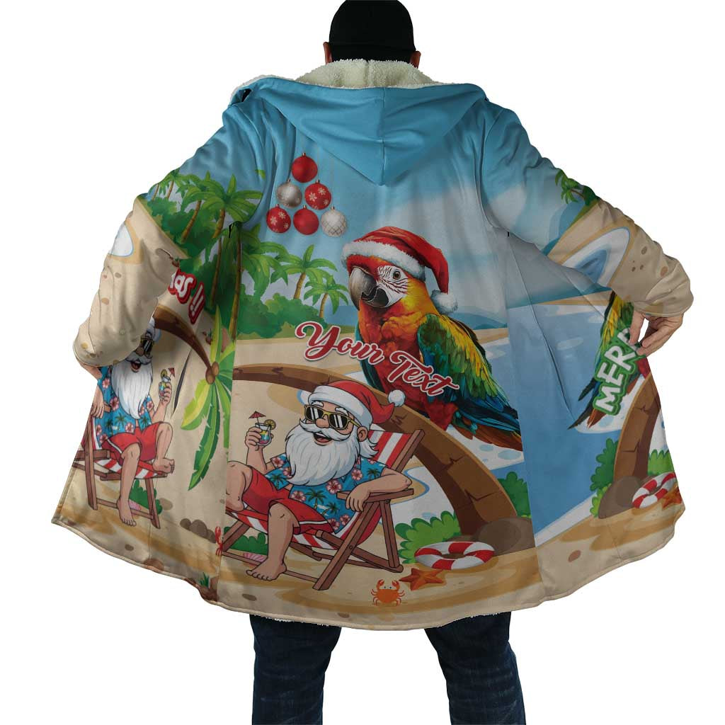 Personalized Hawaii Santa Parrot Christmas Cloak Summer Vibe LT01 - Polynesian Pride