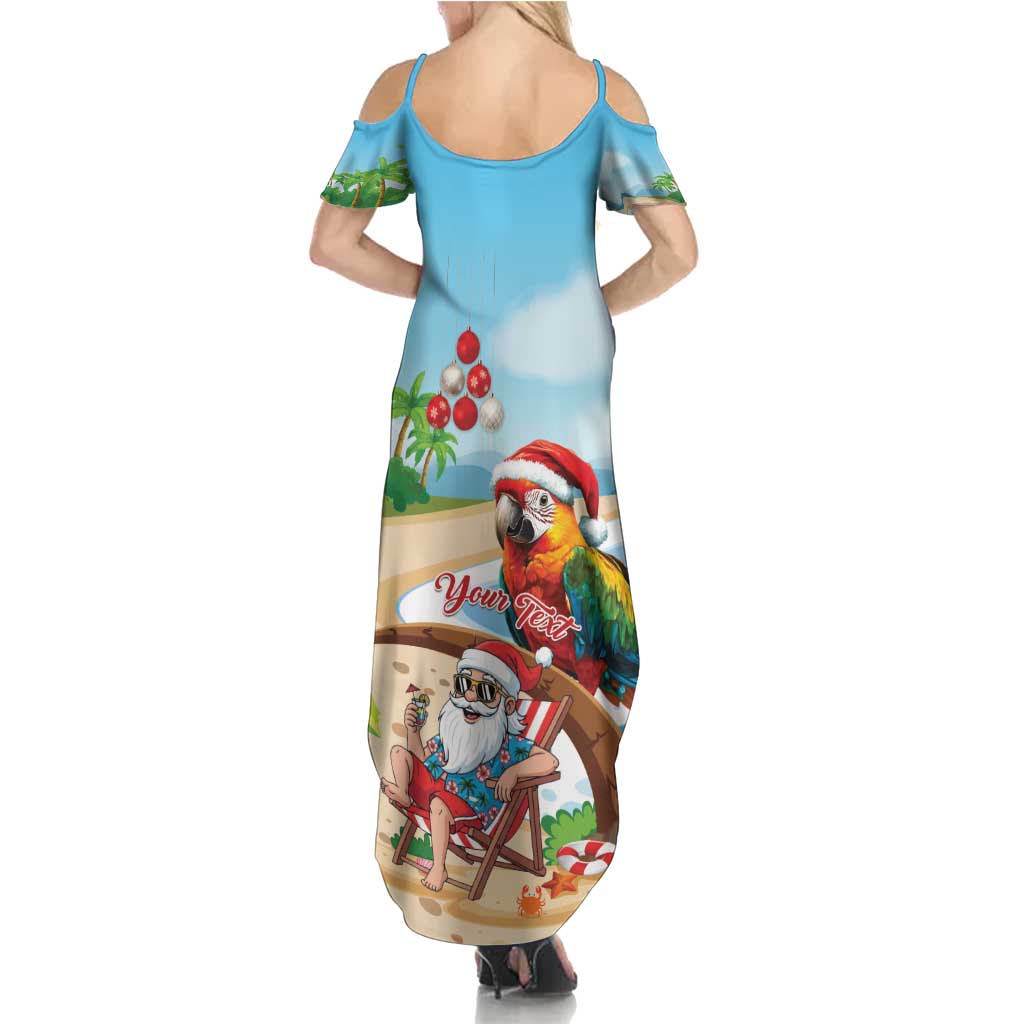 Personalized Hawaii Santa Parrot Christmas Family Matching Summer Maxi Dress and Hawaiian Shirt Summer Vibe - Polynesian Pride