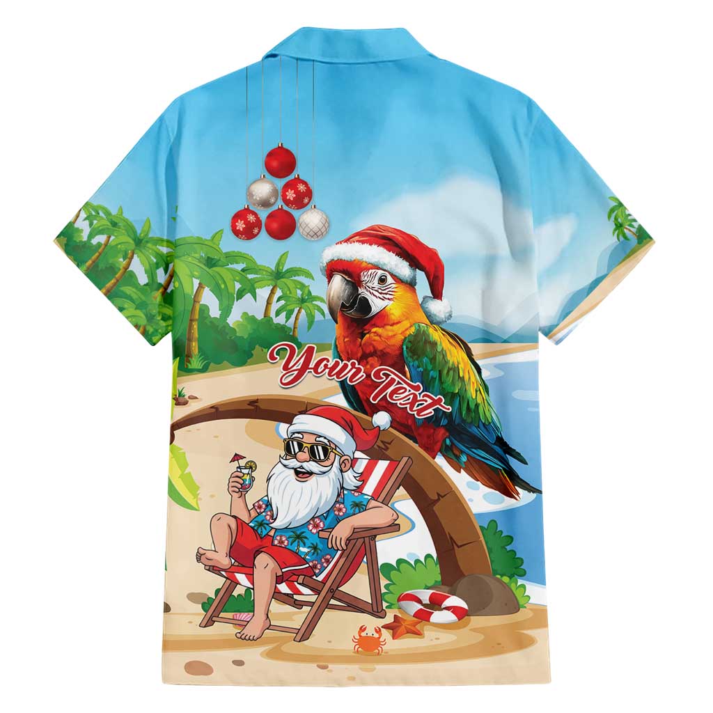 Personalized Hawaii Santa Parrot Christmas Hawaiian Shirt Summer Vibe - Polynesian Pride