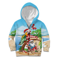 Personalized Hawaii Santa Parrot Christmas Kid Hoodie Summer Vibe - Polynesian Pride