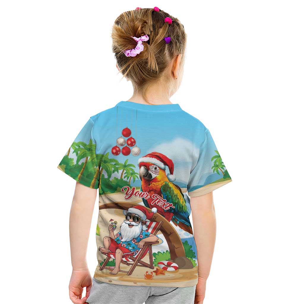 Personalized Hawaii Santa Parrot Christmas Kid T Shirt Summer Vibe LT01 - Polynesian Pride