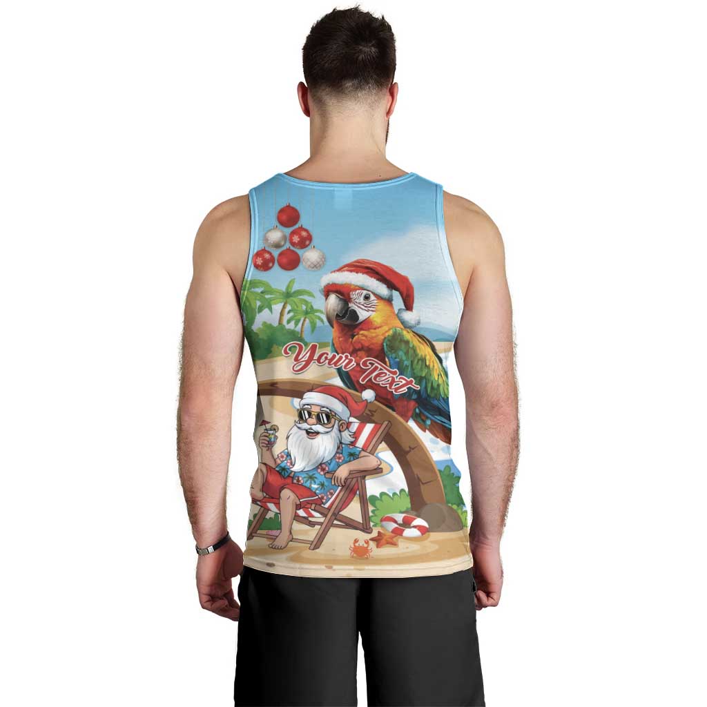 Personalized Hawaii Santa Parrot Christmas Men Tank Top Summer Vibe LT01 - Polynesian Pride