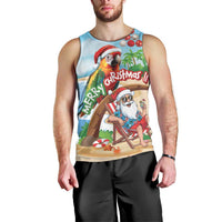 Personalized Hawaii Santa Parrot Christmas Men Tank Top Summer Vibe LT01 - Polynesian Pride