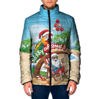 Personalized Hawaii Santa Parrot Christmas Padded Jacket Summer Vibe - Polynesian Pride
