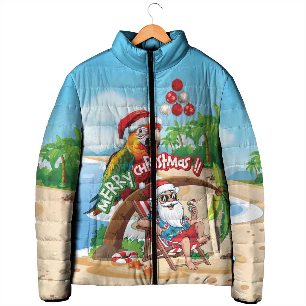 Personalized Hawaii Santa Parrot Christmas Padded Jacket Summer Vibe - Polynesian Pride