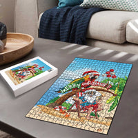 Hawaii Santa Parrot Christmas Puzzle Summer Vibe - Polynesian Pride