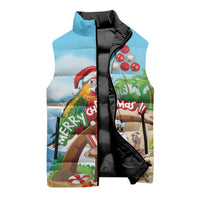 Personalized Hawaii Santa Parrot Christmas Sleeveless Puffer Jacket Summer Vibe LT01 - Polynesian Pride