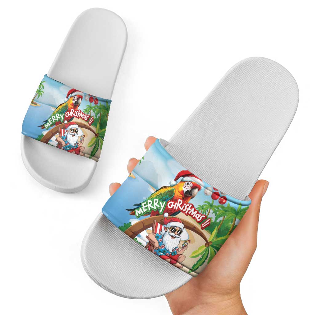 Hawaii Santa Parrot Christmas Slide Sandals Summer Vibe - Polynesian Pride