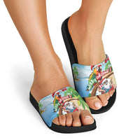 Hawaii Santa Parrot Christmas Slide Sandals Summer Vibe - Polynesian Pride