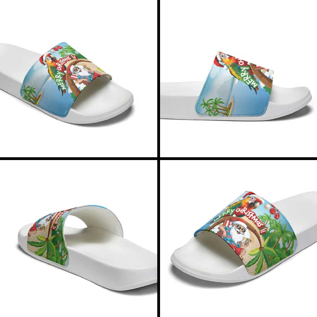 Hawaii Santa Parrot Christmas Slide Sandals Summer Vibe - Polynesian Pride