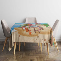 Hawaii Santa Parrot Christmas Tablecloth Summer Vibe - Polynesian Pride