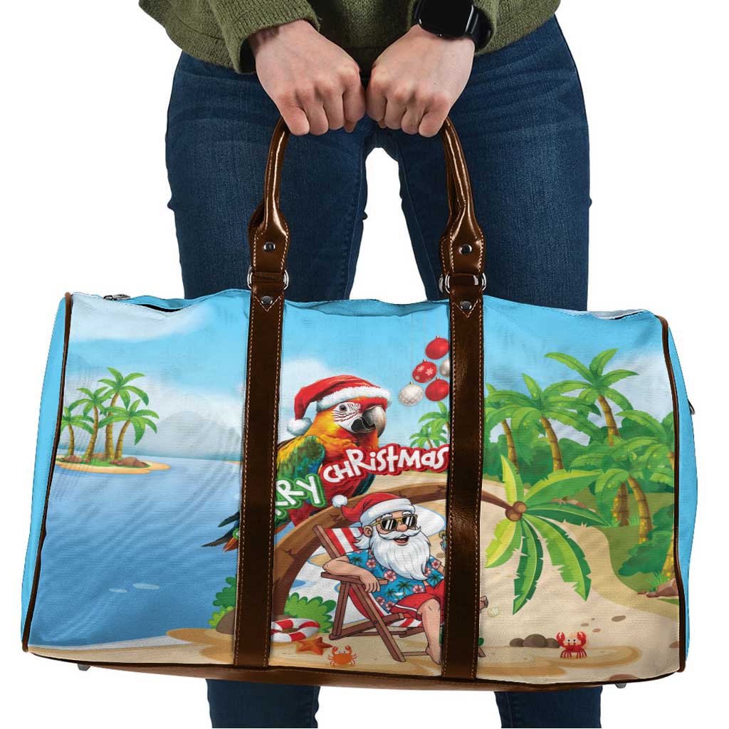 Hawaii Santa Parrot Christmas Travel Bag Summer Vibe LT01 Blue - Polynesian Pride