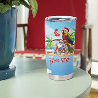 Personalized Hawaii Santa Parrot Christmas Tumbler Cup Summer Vibe LT01 - Polynesian Pride