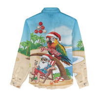 Personalized Hawaii Santa Parrot Christmas Women Casual Shirt Summer Vibe - Polynesian Pride